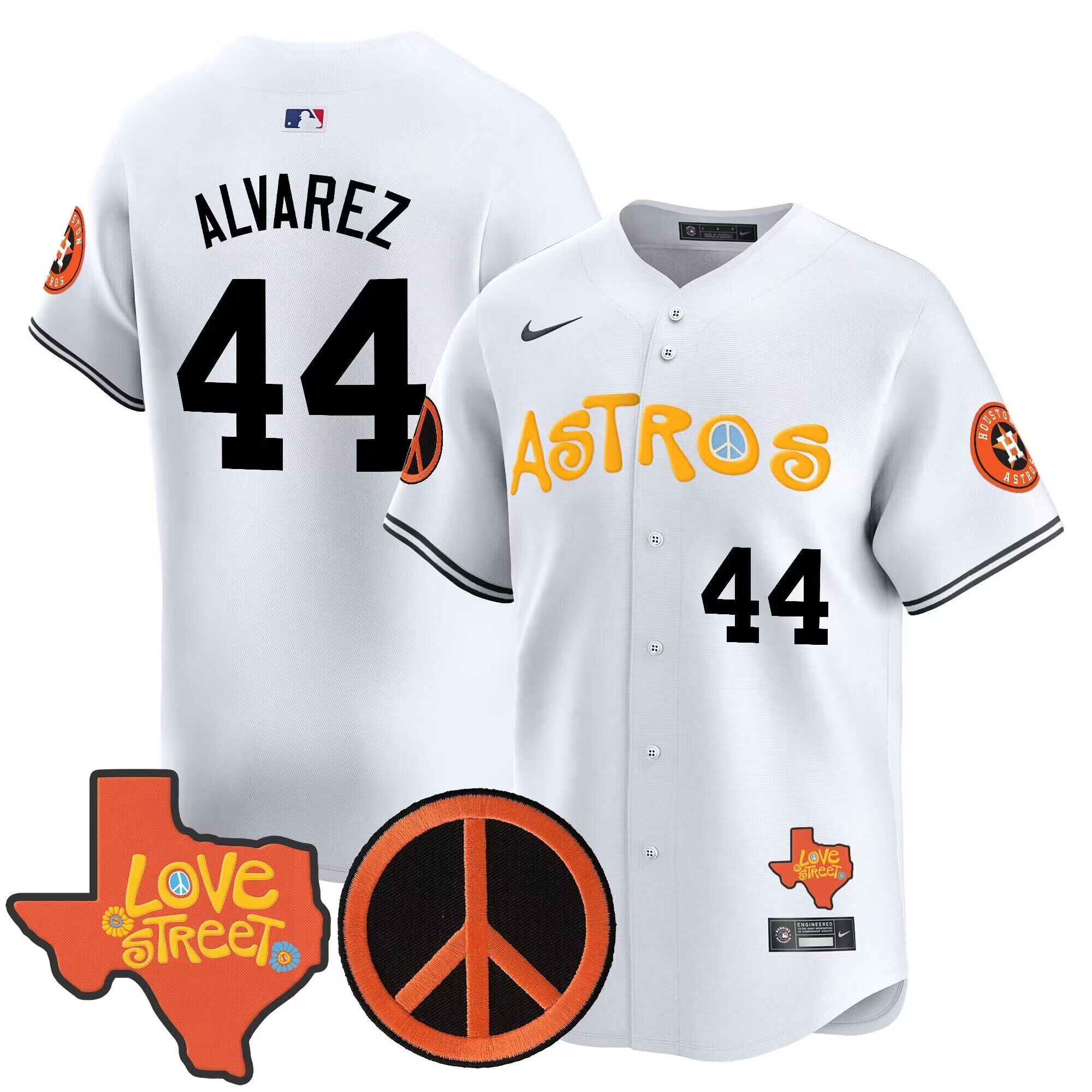 Men 2024 MLB Houston Astros #44 Alvarez white stitched  jerseys->houston astros->MLB Jersey